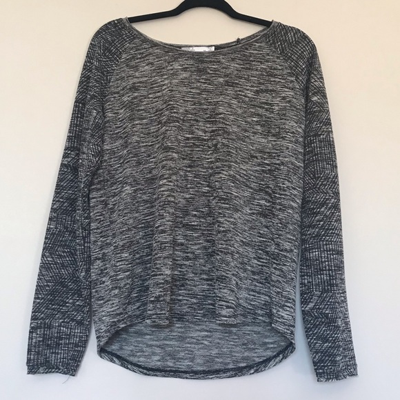 Prana Tops - Prana Gray and Black Slouchy Long Sleeve Top